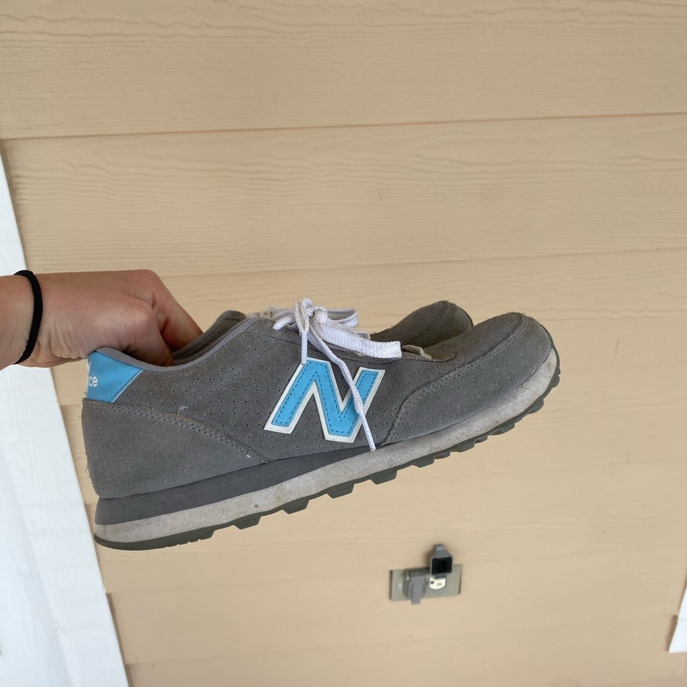blue & white new balance’s!!!! worn maybe once